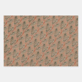 Kraft Waterverf Berry - Greenery Leaves & Gold Inpakpapier Vel (Voorkant 2)