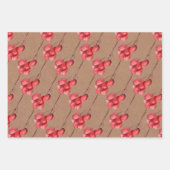 Kraft Waterverf Berry - Greenery Leaves & Gold Inpakpapier Vel (Voorkant)