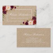 Kraft Waterverf Bloemen Bourgondië Marsala Visitekaartje (Voorkant / Achterkant)