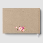 Kraft Waterverf Bloemen Roze Blush Bruiloft Gastenboek (Achterkant)