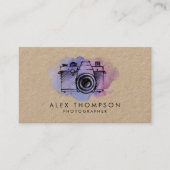 Kraft Waterverf camera fotograaf Visitekaartje (Voorkant)
