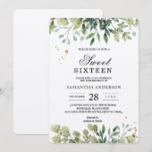 Kraft Waterverf Green Leaves Branch Kaart (Voorkant / Achterkant)