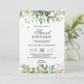 Kraft Waterverf Green Leaves Branch Kaart (Staand voorkant)