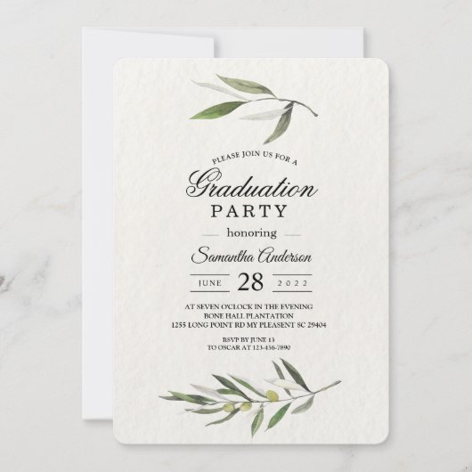 Kraft Waterverf Green Olive Branch Kaart (Voorkant)