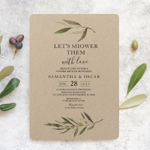 Kraft Waterverf Green Olive Branch Kaart