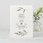 Kraft Waterverf Green Olive Branch Kaart (Staand voorkant)