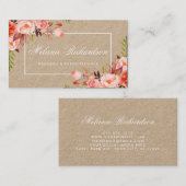 Kraft Waterverf Koral Floral Visitekaartje (Voorkant / Achterkant)