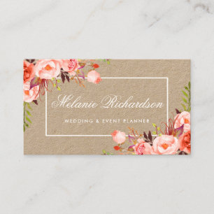 Kraft Waterverf Koral Floral Visitekaartje