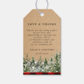 Kraft Waterverf Pine Trees & Red Buffalo Pset Cadeaulabel (Voorkant)