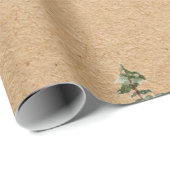 Kraft Waterverf Winter Pine Green Tree Kerstmis Cadeaupapier (Rol Hoek)