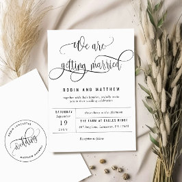 Kraft we worden getrouwd met moderne Rustic Wedden Kaart