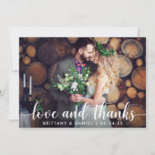 Kraft Wedding Couple Foto Love and Bedankt Kaart (Voorkant)