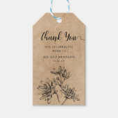 Kraft Wedding Floral Hartelijk dank Cadeaulabel (Voorkant)