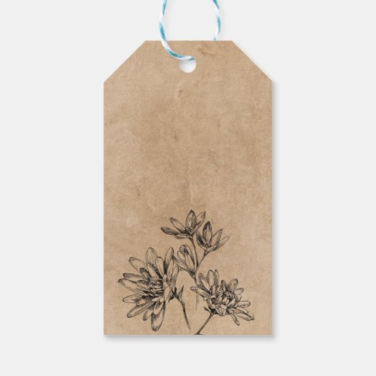 Kraft Wedding Floral Hartelijk dank Cadeaulabel (Achterkant)