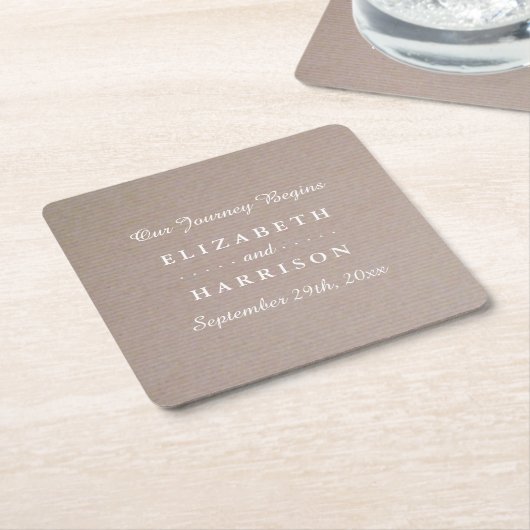 Kraft Wedding in Rustic Country Kartonnen Onderzetters (Schuin)
