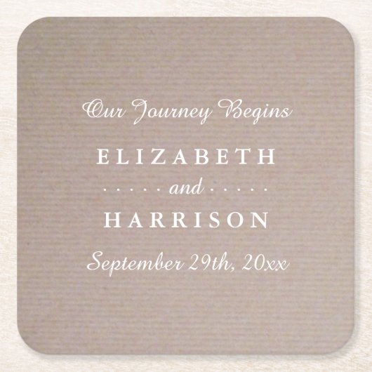 Kraft Wedding in Rustic Country Kartonnen Onderzetters (Voorkant)