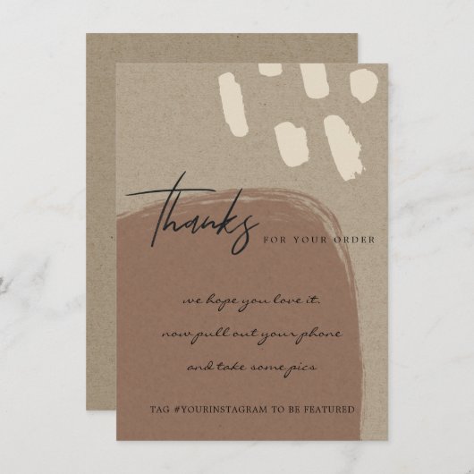 KRAFT WHITE BROWN ABSTRACT BEDRIJF LOGO BEDANKKAART (Voorkant / Achterkant)