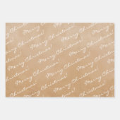 Kraft White Merry Kerstmis Prettige feestdagen Tre Inpakpapier Vel (Voorkant)