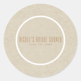 Kraft White - minimale simpele bruiloft Ronde Sticker