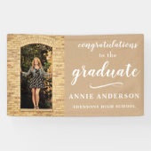 Kraft White - neutraal gefeliciteerd Afstuderen De Spandoek (Horizontaal)