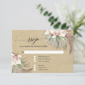 Kraft White Orchid Floral Tropical Foliage RSVP (Staand voorkant)