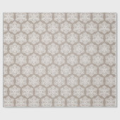 Kraft White Snowflakes Kerstfeestdag Cadeaupapier (Vlak)