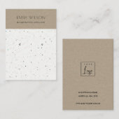 KRAFT WHITE TERRAZZO TEXTURE EARRING DISPLAY LOGO VISITEKAARTJE (Voorkant / Achterkant)