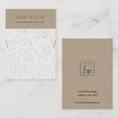 KRAFT WHITE TERRAZZO TEXTURE KETTING DISPLAY LOGO VISITEKAARTJE (Voorkant / Achterkant)