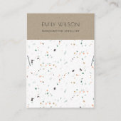 KRAFT WHITE TERRAZZO TEXTURE KETTING DISPLAY LOGO VISITEKAARTJE (Voorkant)