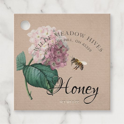 Kraft Wildflower Honey over Realistische Bee Bedankjes Labels (Voorkant)
