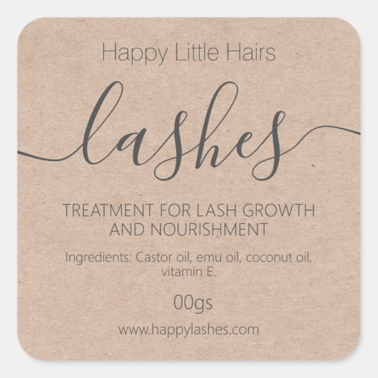 Kraft Wimper Wenkbrauw Verdikking Behandeling Seru Vierkante Sticker (Voorkant)