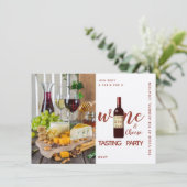 Kraft Wine Kaas Proeverij Uitnodigingen Feestelijk (Staand voorkant)