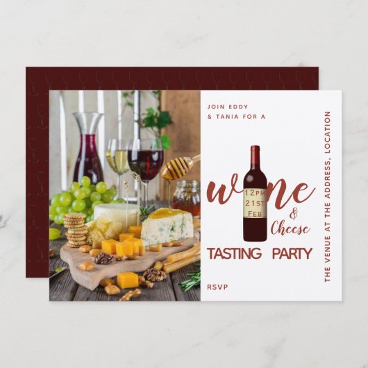 Kraft Wine Kaas Proeverij Uitnodigingen Lekkerbekj (Voorkant / Achterkant)