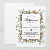 Kraft Winter Green Pine Cone Lijst Kaart (Voorkant / Achterkant)