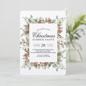 Kraft Winter Green Pine Cone Lijst Kaart (Staand voorkant)