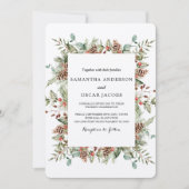 Kraft Winter Green Pine Cone Lijst Kaart (Voorkant)