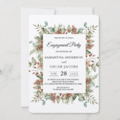 Kraft Winter Green Pine Cone Lijst Kaart (Voorkant)