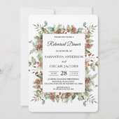 Kraft Winter Green Pine Cone Lijst Kaart (Voorkant)