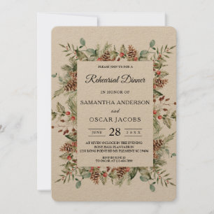 Kraft Winter Green Pine Cone Lijst Kaart