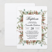 Kraft Winter Green Pine Cone Lijst Kaart (Voorkant / Achterkant)