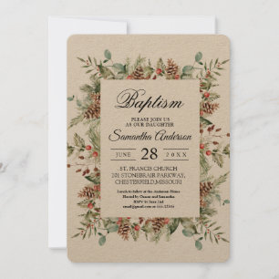 Kraft Winter Green Pine Cone Lijst Kaart