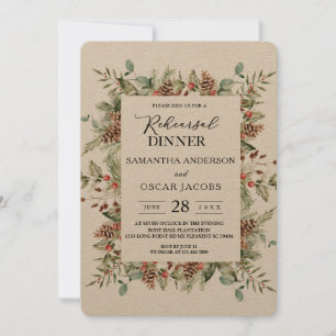 Kraft Winter Green Pine Cone Lijst Kaart