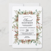 Kraft Winter Green Pine Cone Lijst Kaart (Voorkant)