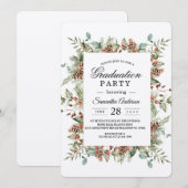 Kraft Winter Green Pine Cone Lijst Kaart (Voorkant / Achterkant)