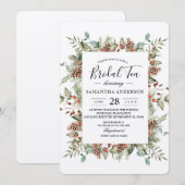 Kraft Winter Green Pine Cone Lijst Kaart (Voorkant / Achterkant)