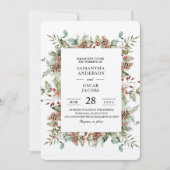 Kraft Winter Green Pine Cone Lijst Kaart (Voorkant)