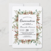 Kraft Winter Green Pine Cone Lijst Kaart (Voorkant)