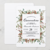 Kraft Winter Green Pine Cone Lijst Kaart (Voorkant / Achterkant)