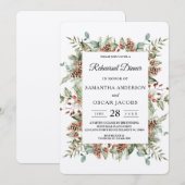 Kraft Winter Groen Pijnboomkegel Frame Kaart (Voorkant / Achterkant)