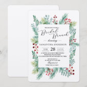 Kraft Winter Leaf Lijst Greenery Kaart (Voorkant / Achterkant)